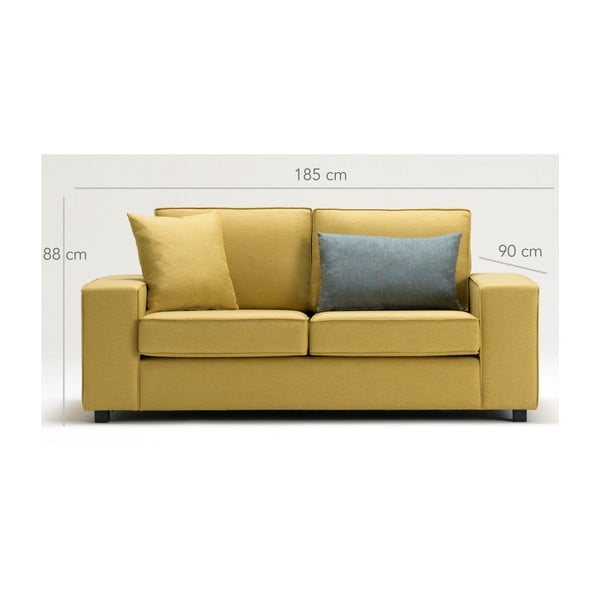Canapea cu 2 locuri Balcab Home Doty, galben-image-3