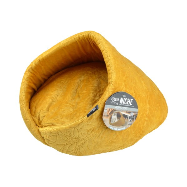 Cort animale galben muștar pentru pisici ø 50 cm – Love Story