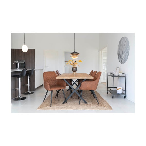 Set de scaune de sufragerie maro cu cotiere 2 buc. tapițat Harbo – House Nordic-image-3