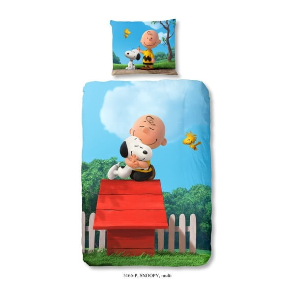 Lenjerie de pat pentru copii Muller Textiels Snoopy House, 140 x 200 cm, bumbac