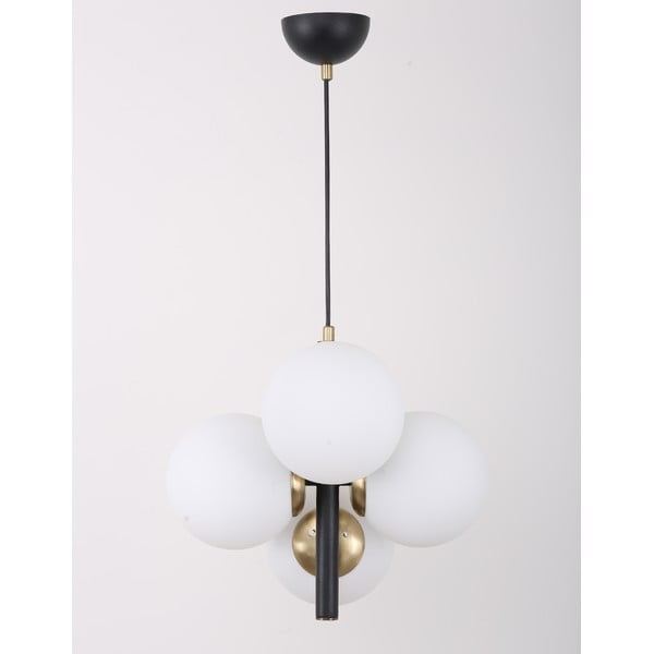 Lustră alb-negru  cu abajur din sticlă ø 15 cm Forte – Squid Lighting-image-3