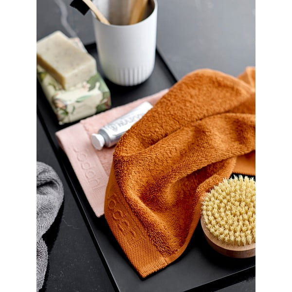 Prosop din bumbac froté Södahl Clay, 100 x 50 cm, portocaliu-image-1