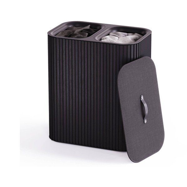 Coș de rufe negru 2x45 l din bambus Tota Luxe – Joseph Joseph