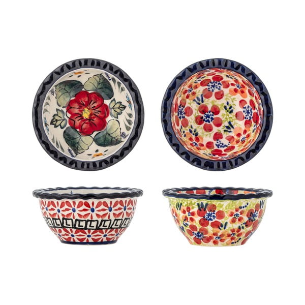 Boluri mici roșii 2 buc. pentru servire din gresie 95 ml Florist – Bloomingville