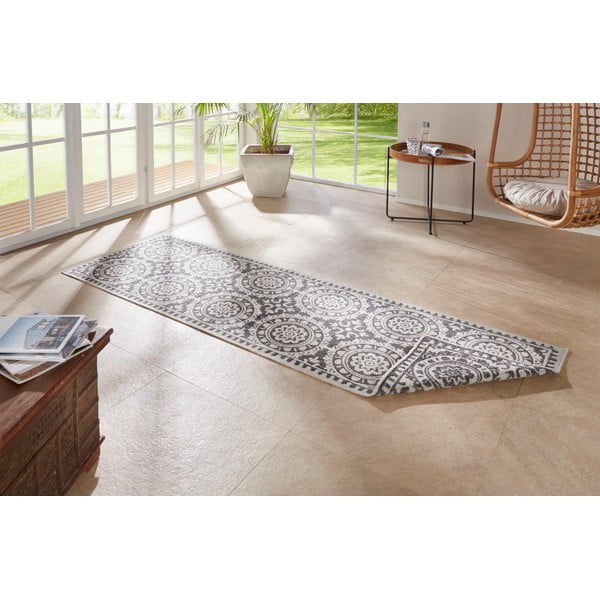 Covor adecvat pentru exterior NORTHRUGS Jardin, 80 x 250 cm, gri-crem-image-1