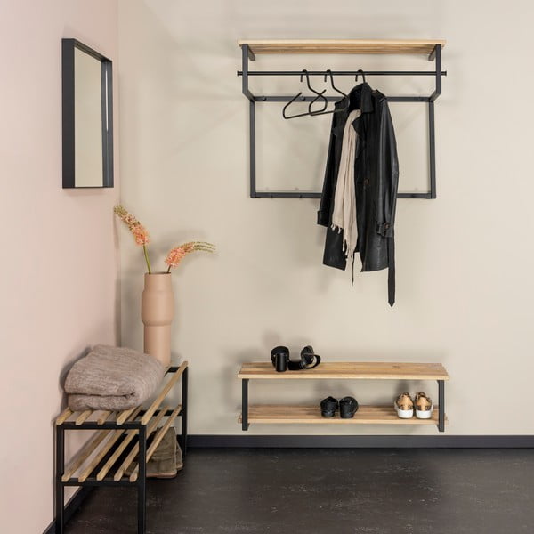 Pantofar negru/în culoare naturală suspendat din metal 100x26x34 cm Marco – Spinder Design-image-1