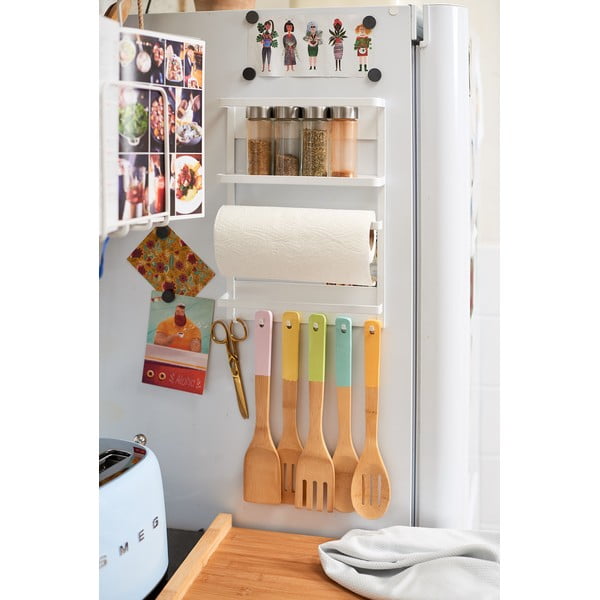 Suport magnetic YAMAZAKI Tower Magnetic Side Rack, mare, alb-image-1