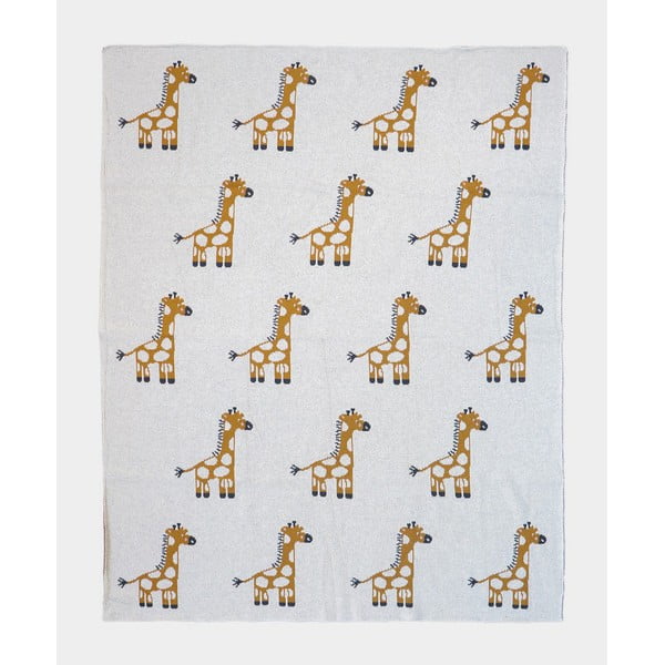 Pătură pentru copii bej din bumbac 100x80 cm Giraffe - Rocket Baby