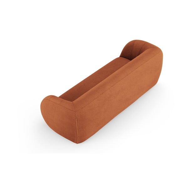 Canapea portocalie cu tapițerie din stofă bouclé 230 cm Essen – Cosmopolitan Design-image-3