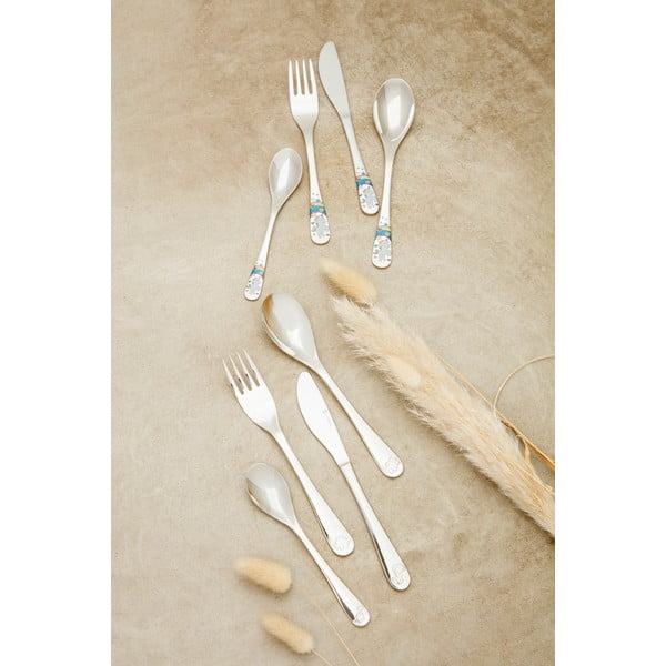 Tacâmuri  argintii din oțel inoxidabil pentru copii 4 buc. Unicorn – Zilverstad-image-1