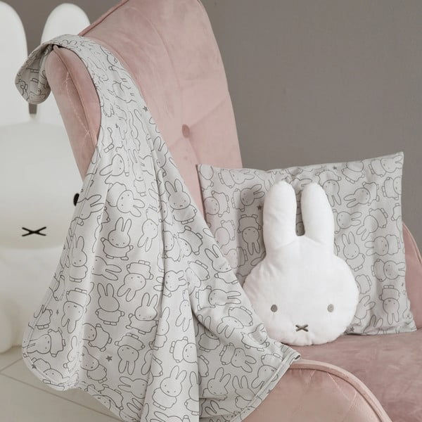 Pătură pentru copii gri din bumbac 80x80 cm Miffy – Roba-image-3