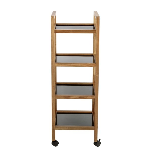 Etajeră de baie neagră/în culoare naturală din lemn de acacia 35x101,5 cm Fondi – Wenko-image-3