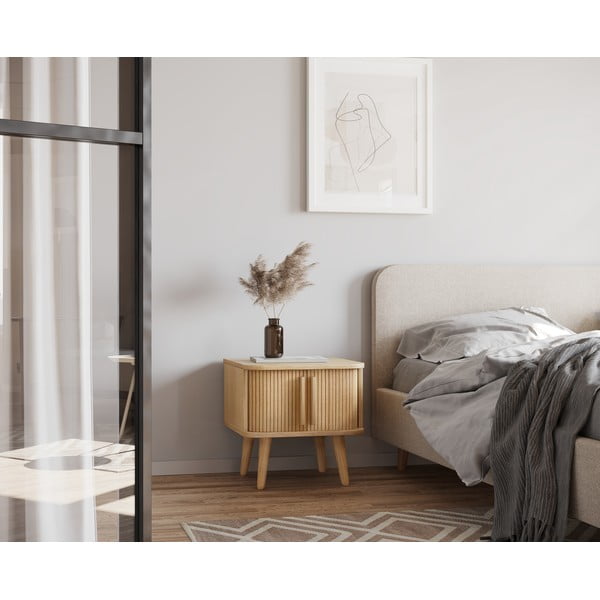 Noptieră cu aspect de lemn de stejar Rove – Woodman-image-1