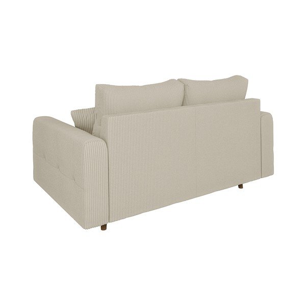 Canapea bej cu tapițerie din catifea reiată  150 cm Ariella – Ropez-image-2