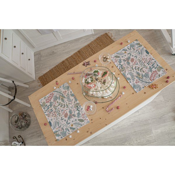 Suporturi de farfurii cu model de Crăciun 2 buc 45x35 cm Pastel Christmas - Butter Kings-image-1