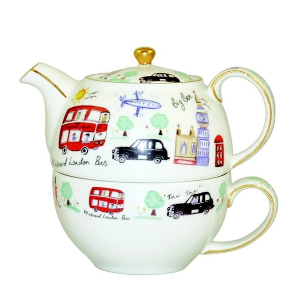 Ceainic și ceașcă Churchill China London Travel