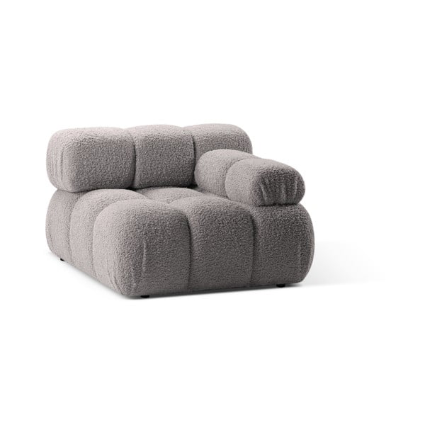 Modul pentru canapea modulară gri deschis cu tapițerie din țesătură bouclé (cu colț pe partea dreaptă) Bellis – Micadoni Home-image-3