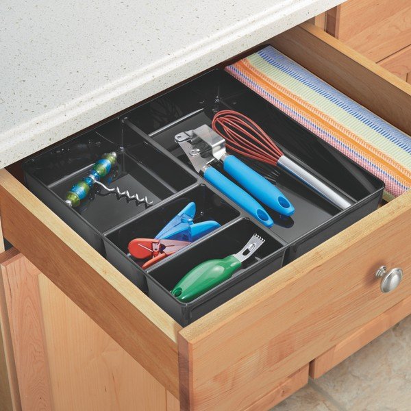 Organizator pentru sertar InterDesign Linus Grand, 30,5 x 30,5 cm, negru -image-1