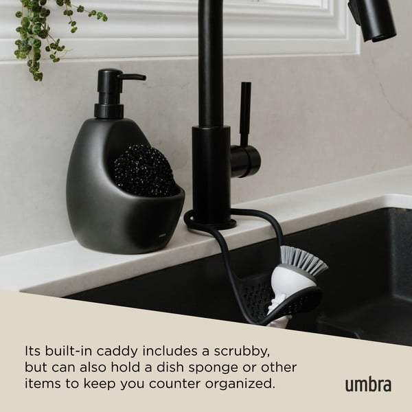 Dozator de săpun lichid negru din ceramică 590 ml Joey – Umbra-image-4