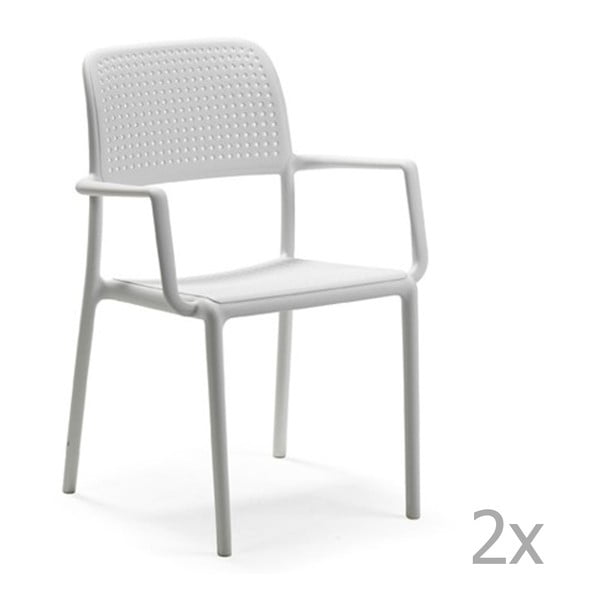 Set 2 scaune de grădină Nardi Bora, alb