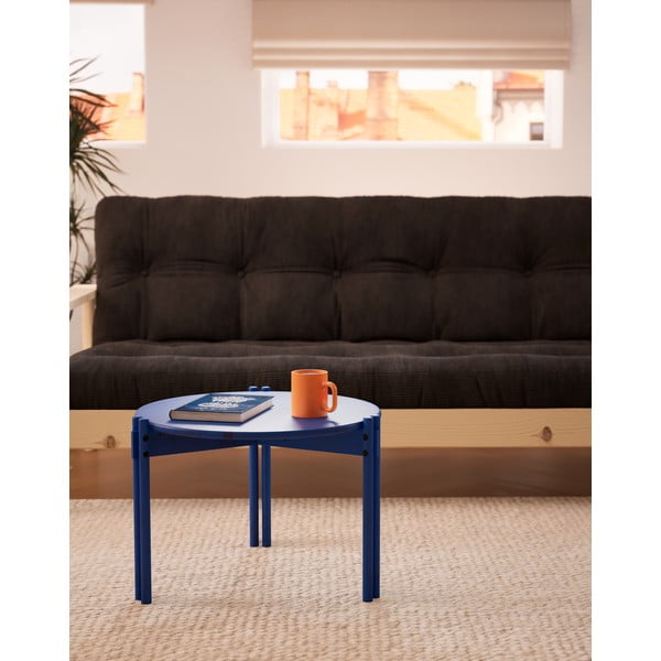 Măsuță de cafea albastră rotundă din lemn masiv de pin ø 60 cm Sticks – Karup Design-image-3