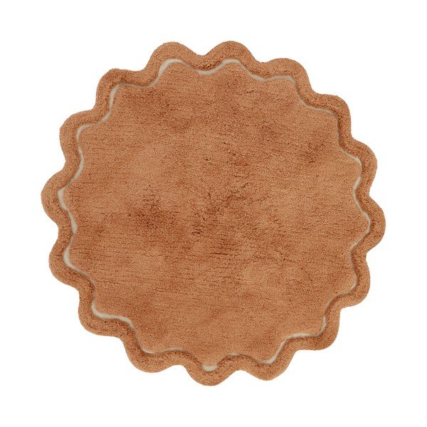 Covor cărămiziu lavabil țesut manual rotund din bumbac ø 110 cm Sweet April Toffee – Nattiot