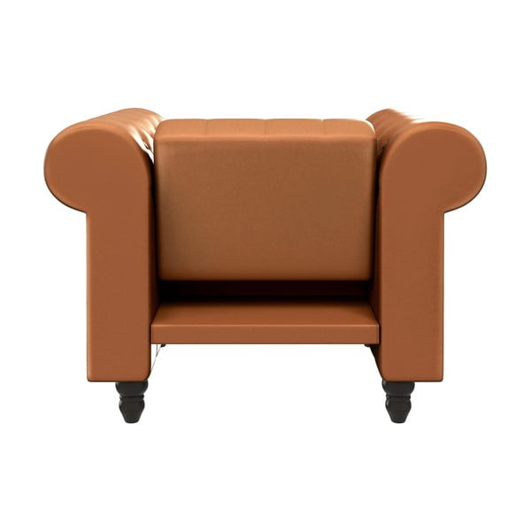Fotoliu maro coniac chesterfield cu tapițerie din imitație de piele Felix – Støraa-image-4
