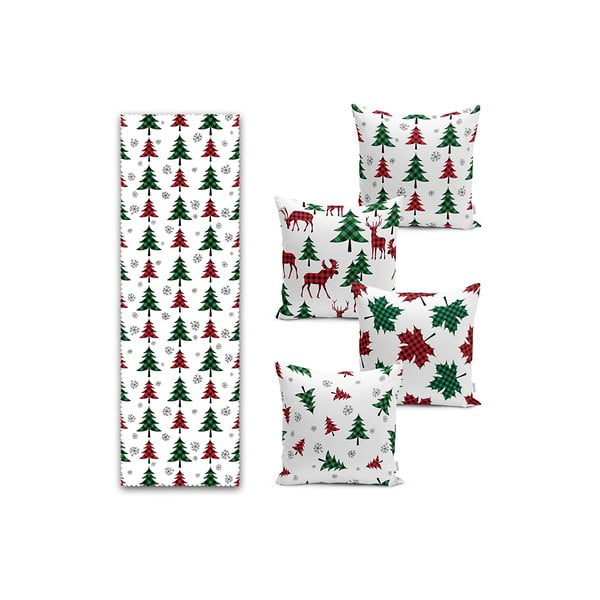 Set fețe de pernă și napron 5 buc. Tartan – Mila Home