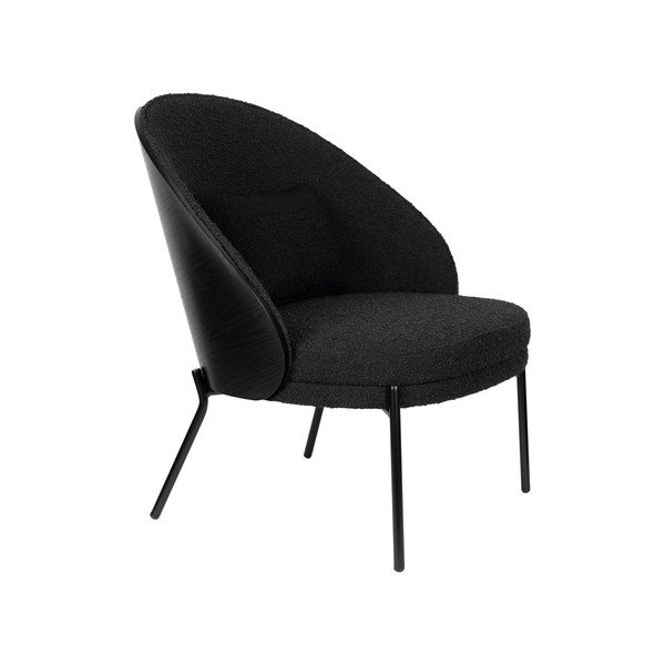 Fotoliu negru cu tapițerie din țesătură bouclé Rodin – Dutchbone