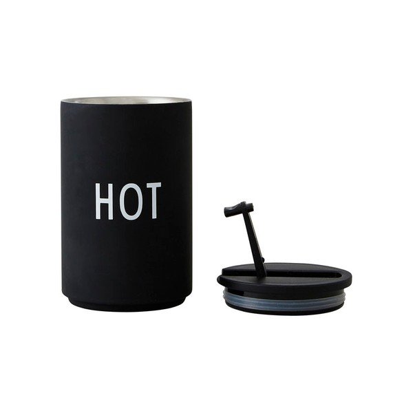 Cană termos neagră 350 ml Hot – Design Letters-image-2
