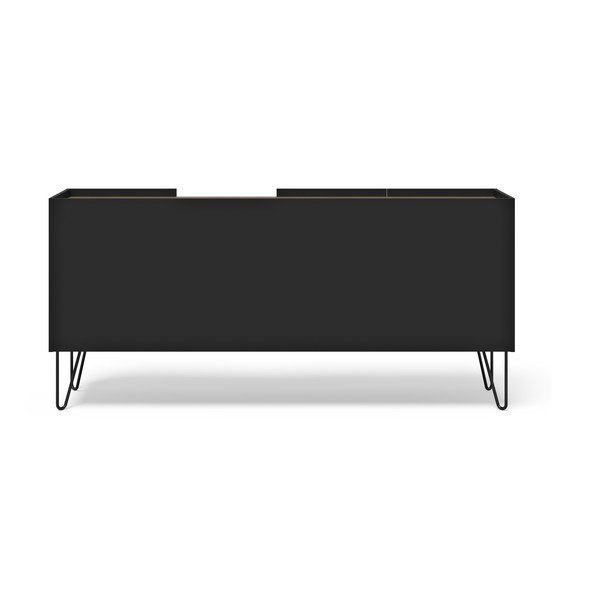 Comodă negru-maro joasă cu aspect de lemn de nuc 180x83 cm Nina – TemaHome-image-3