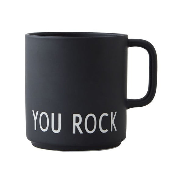 Cană neagră din porțelan 250 ml You Rock – Design Letters