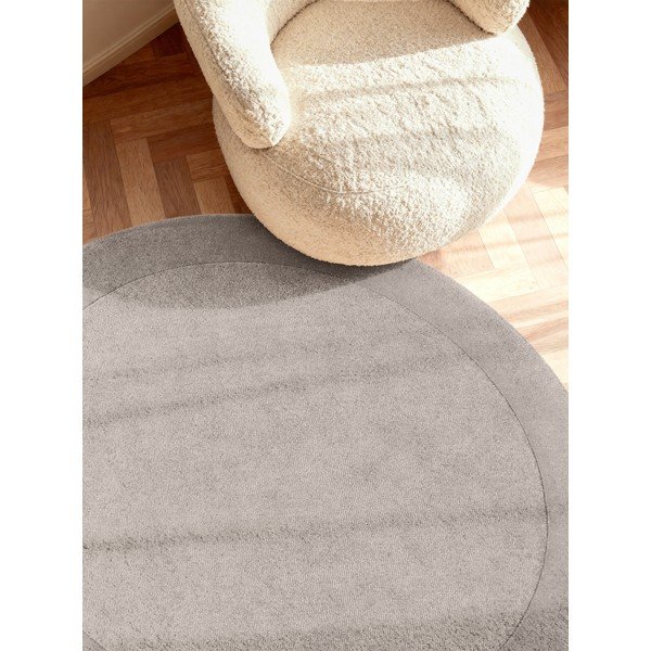 Covor gri țesut manual rotund din amestesc de lână ø 200 cm Kivi – Villeroy&Boch-image-2
