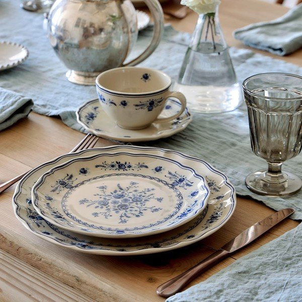 Farfurie albastră/bej din gresie ø 27 cm Vila – Costa Nova-image-3