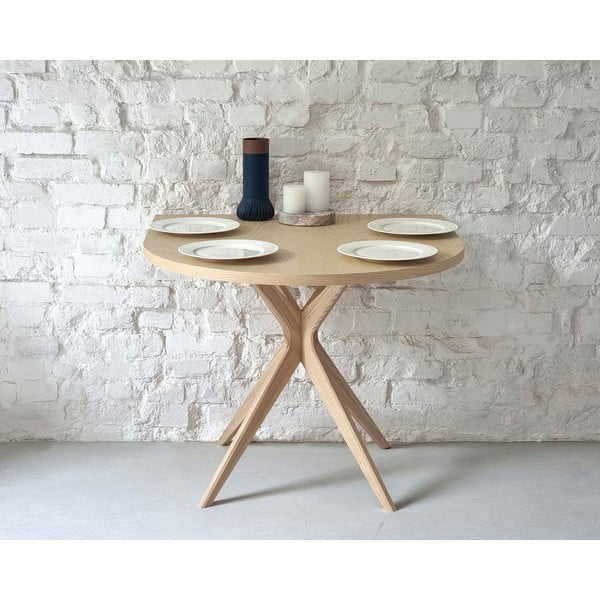 Masă de dining din lemn de frasin 90x90 cm Jubi – Ragaba-image-2