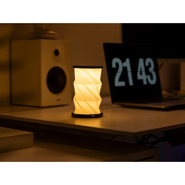 Decorațiune luminoasă albă/neagră portabilă cu USB ø 8 cm Twist – Gingko-image-1
