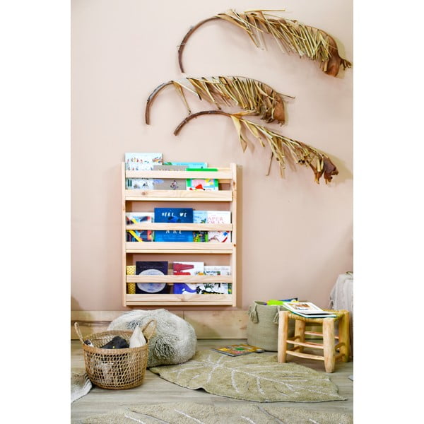 Covor pentru copii kaki lavabil/țesut manual din bumbac 75x100 cm Mini Monstera Olive – Lorena Canals-image-3