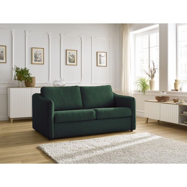 Canapea verde pentru dormitul zilnic/extensibilă 178 cm Lenny – Bobochic Paris-image-1