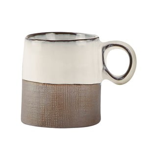 Cană din gresie ceramică Villa Collection Alta, 130 ml, alb - maro