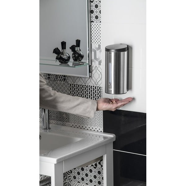 Dozator de săpun lichid argintiu mat automat din oțel inoxidabil 650 ml – Sapho-image-1