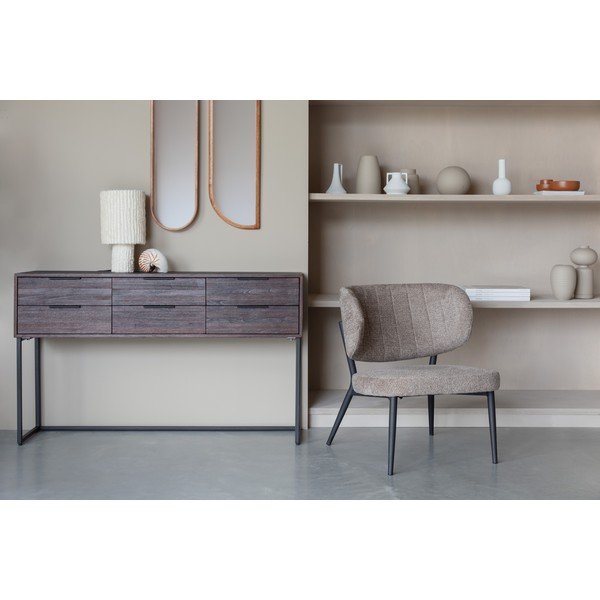 Comodă maro închis din lemn de tec Webster – White Label-image-3