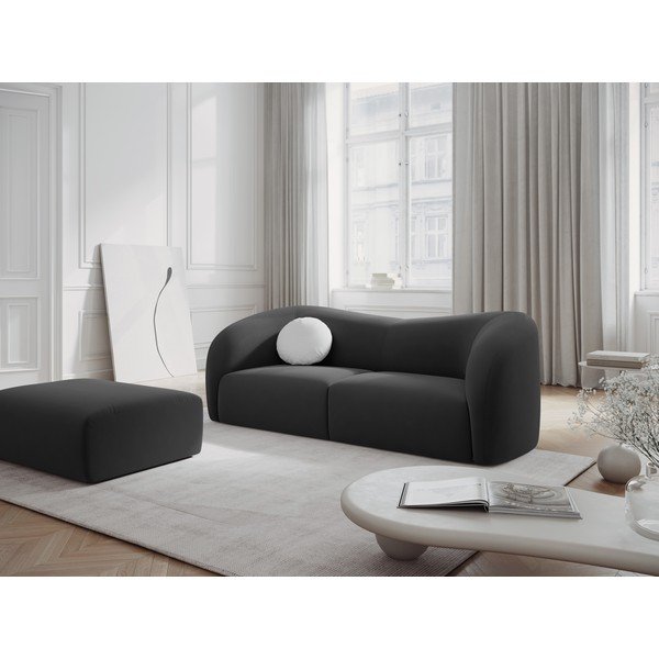 Canapea gri cu tapițerie din catifea 197 cm Santi – Interieurs 86-image-1