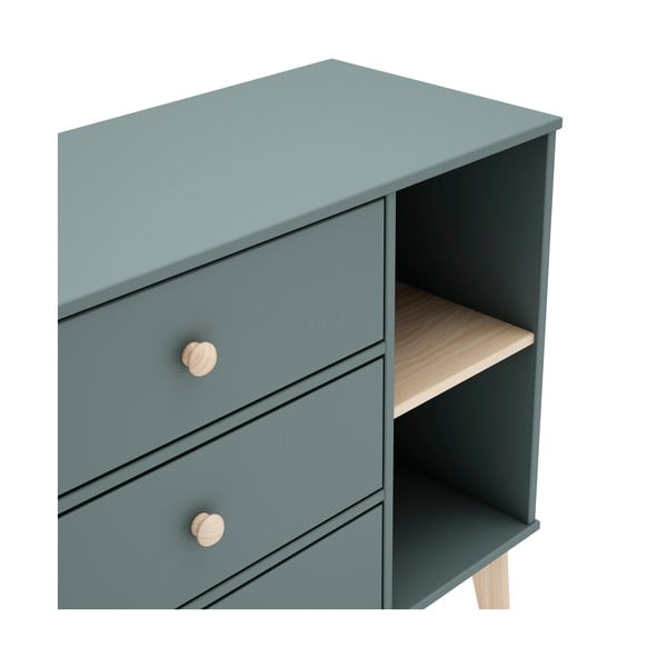 Comodă de copii verde prăfuit 90x81x40 cm Esteban – Marckeric-image-1