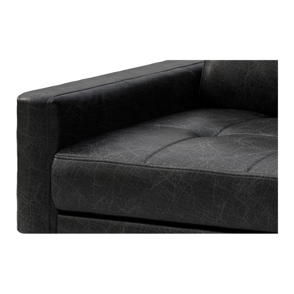 Canapea din piele MESONICA Musso Tufted, negru, 210 cm-image-4