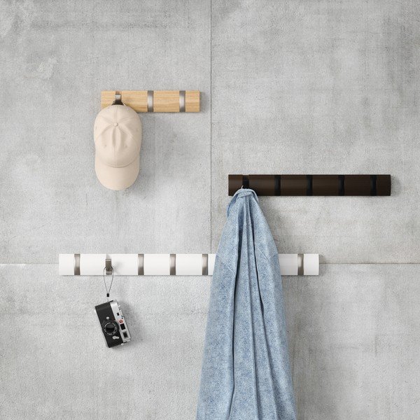 Cuier de perete alb mat din lemn de pin 81 cm Flip – Umbra-image-2