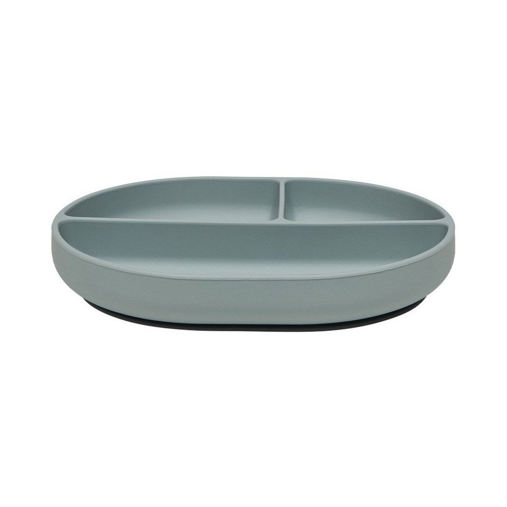 Farfurie pentru copii albastru prăfuit din silicon 17x21,5 cm Enkei – OYOY Mini