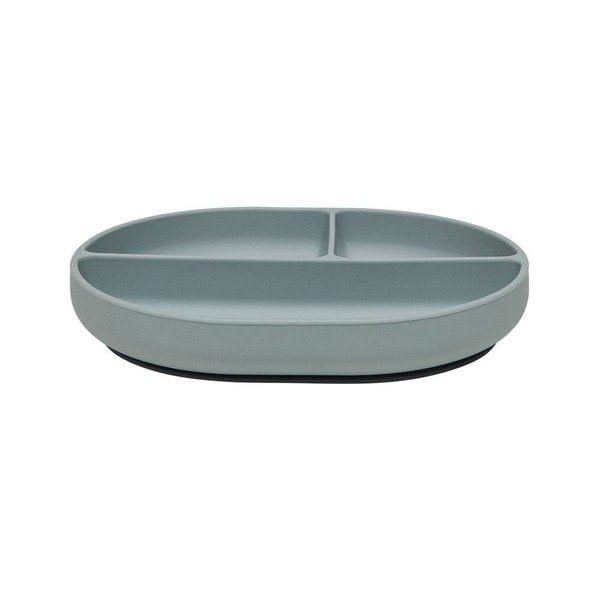 Farfurie pentru copii albastru prăfuit din silicon 17x21,5 cm Enkei – OYOY Mini