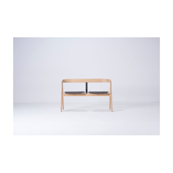 Bancă din lemn de stejar Gazzda Ava, șezut gri-image-4