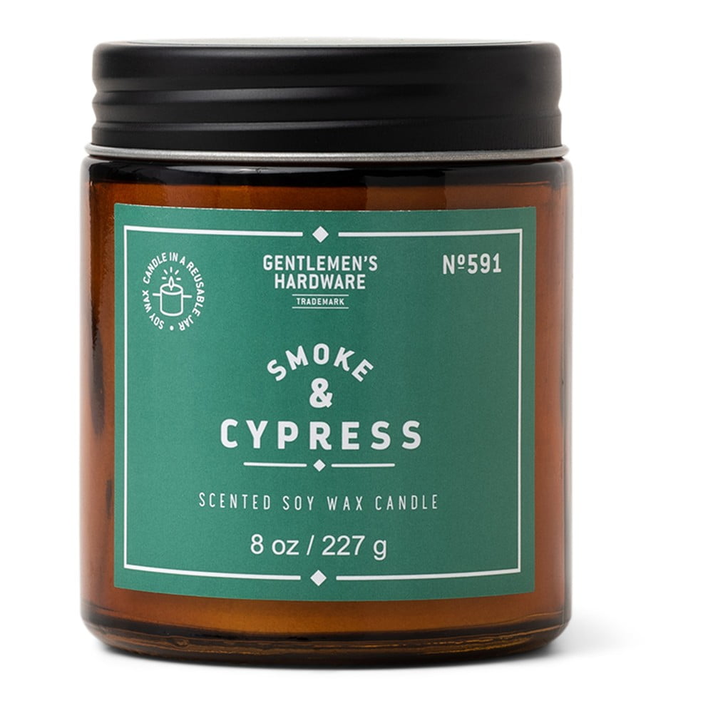 Lumânare parfumată din ceară de soia timp de ardere 48 h Smoke & Cypress – Gentlemen\'s Hardware