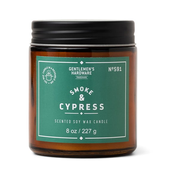 Lumânare parfumată din ceară de soia timp de ardere 48 h Smoke & Cypress – Gentlemen's Hardware